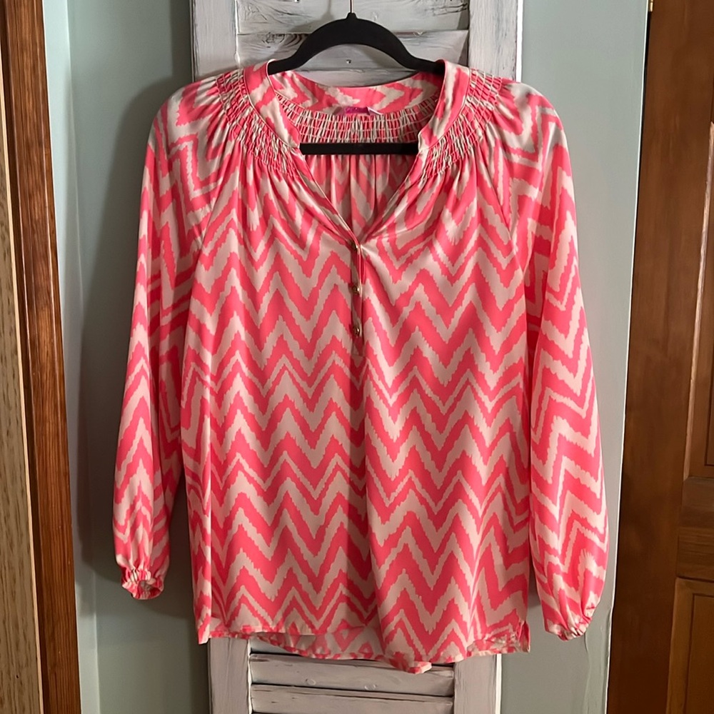 Lilly Pulitzer Elsa Top XS Get Your Chevron!